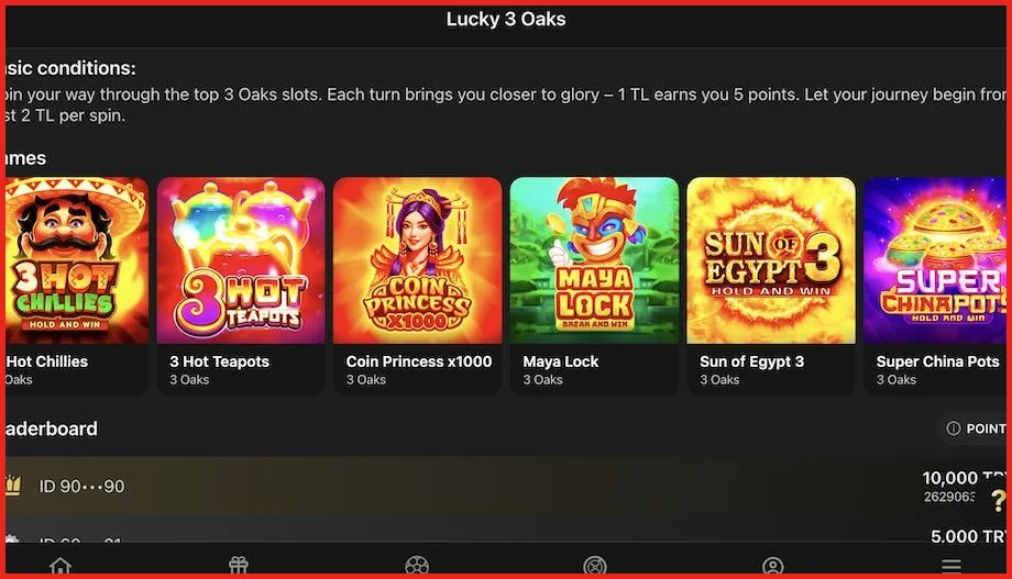 1King Bet slot turnuvası ve liderlik tablosu – platform içi görünüm 1King Bet slot turnuvası ve liderlik tablosu – platform içi görünüm